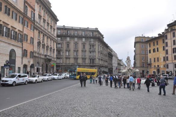 Many major streets join together in Piazza Barberini